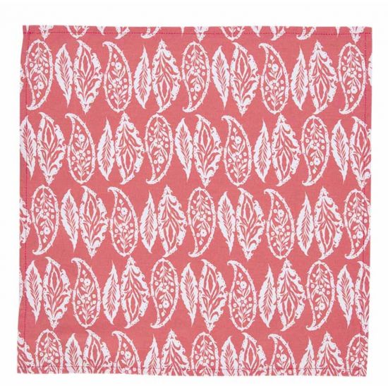 SET 4 NAPKINS CORAL LEAF 57X57CM CC 811006