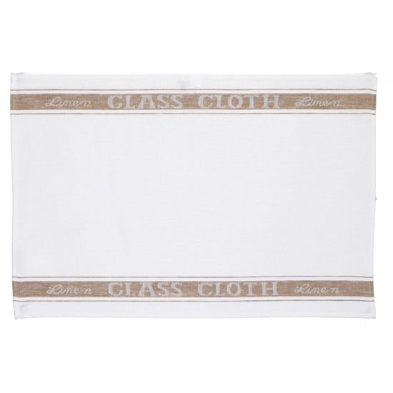 GLASSCLOTH WHT/NATURAL STRIPE 70X47CM Pack Of 2 CC 843063